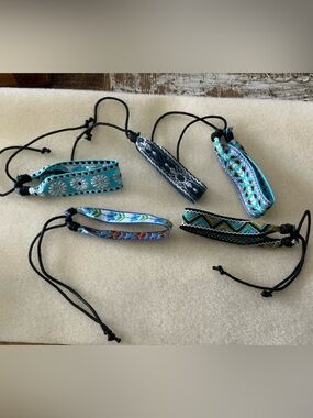 Boho Woven Friendship Bracelet Set - Turquoise & Teal Accents